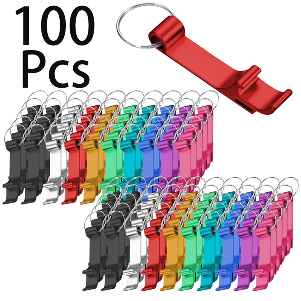 Bottle Opener Keyring - 100/50/20Pcs Personalized Name LOGO Engraving Corkscrew