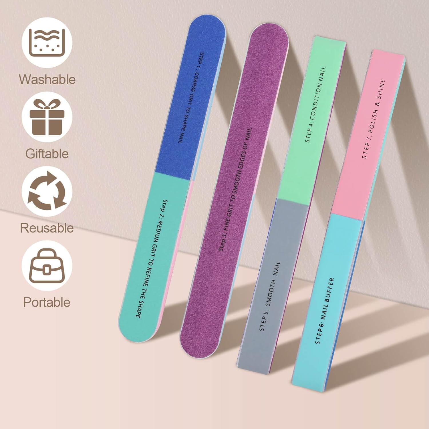 1/5Pcs Nail File Seven Sided P - đánh giá và giá Nail File Titanium